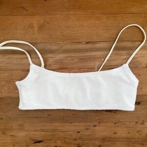 Triangl Bikini Top White Terry Cloth XS